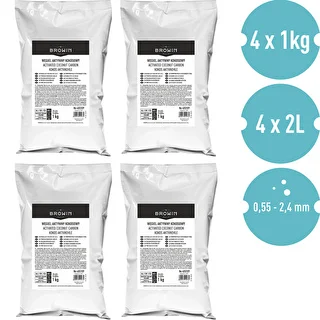 Kokosriekstu aktivētā ogle 1 kg x 4 - komplekts – photo 2