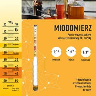 Neplīstošs areometrs midum ar mērcilindru, mērījumu diapazons 10–50°Blg – photo 6