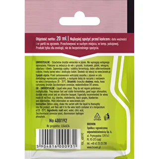 Vīna raugs Universāls bez iepriekšējas pavairošanas, 20 ml – photo 2