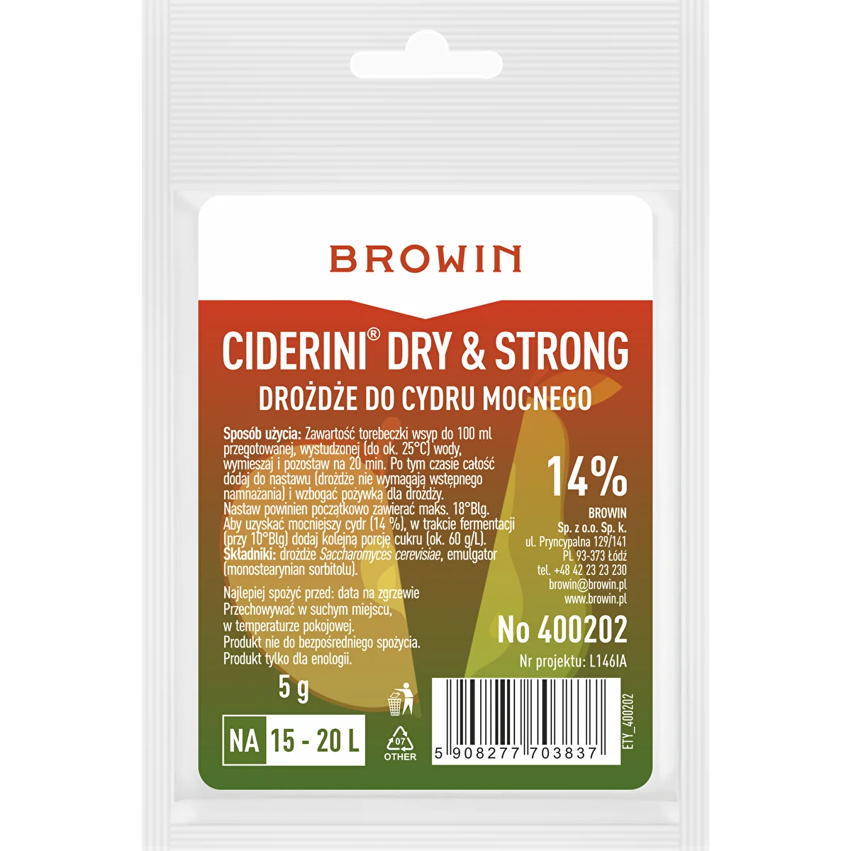 Sidra raugs Ciderini Strong, 5 g