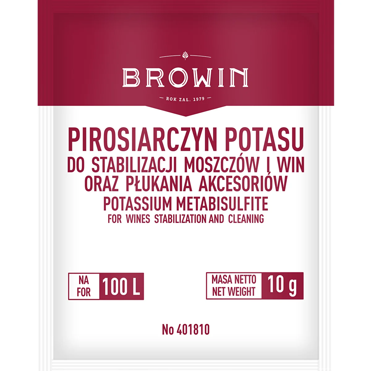 Kālija metabisulfīts 10 g