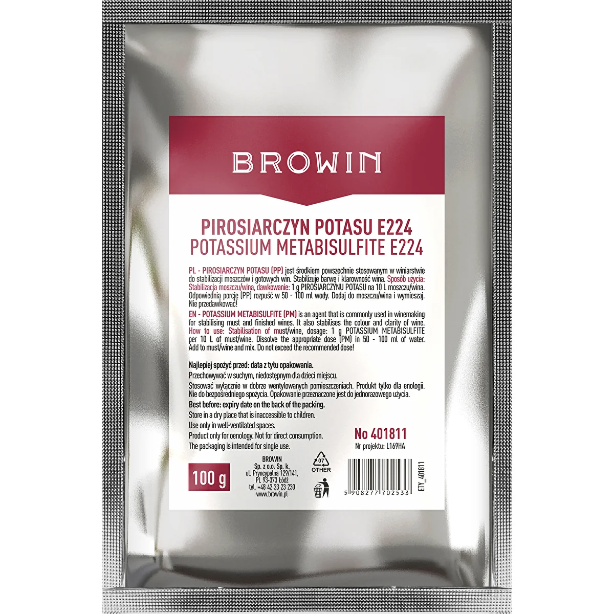 Kālija metabisulfīts, 100 g