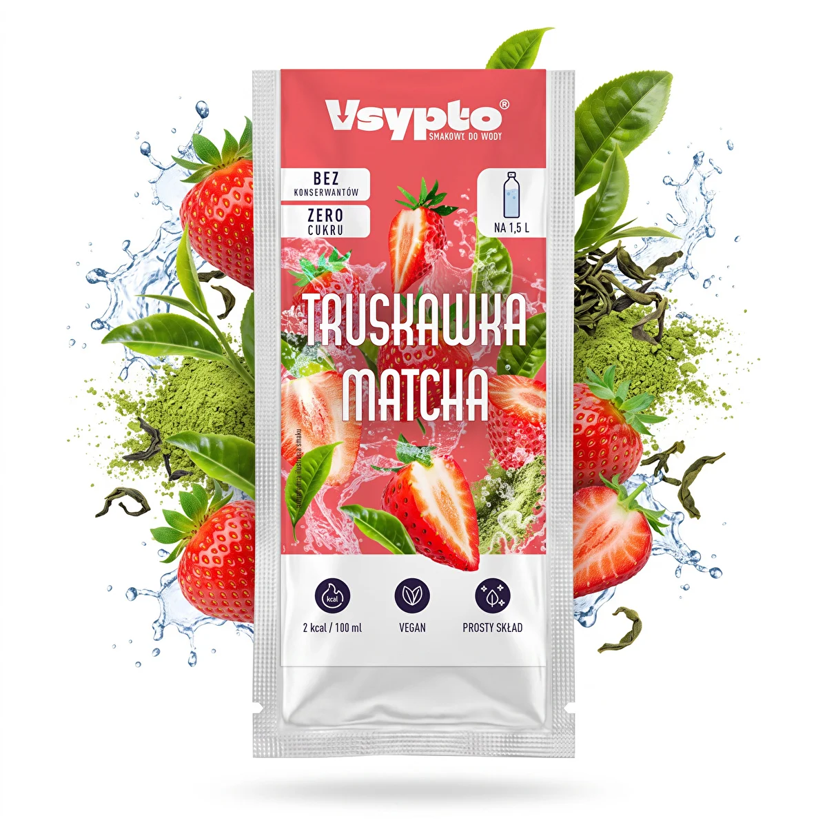 VSYPTO ar zemeņu un matčas garšu, 9 g
