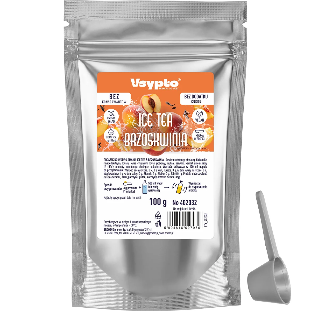 VSYPTO Ice Tea Persiks, 100 g