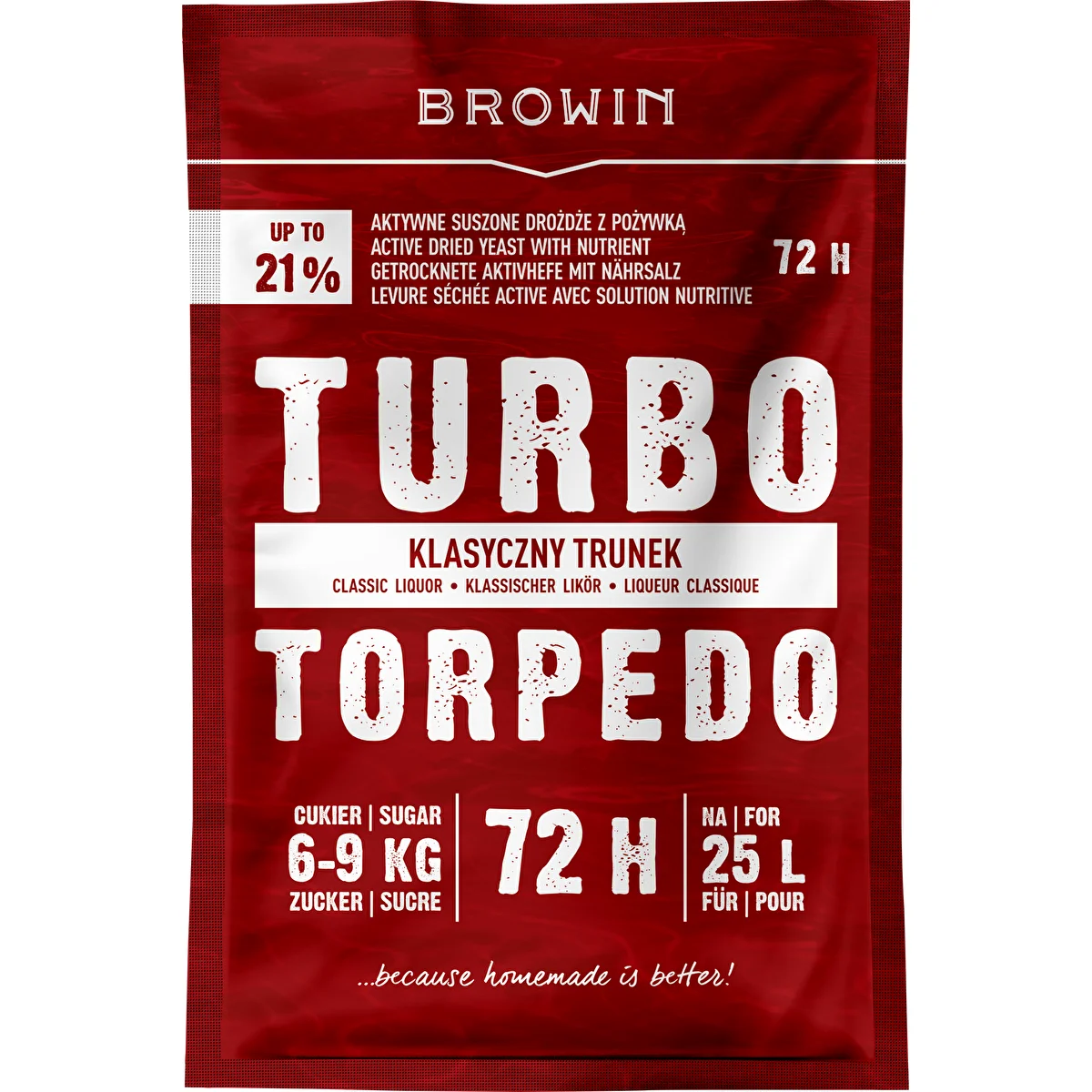 Destilācijas raugs Turbo Torpedo 72 h 21% - 120 g