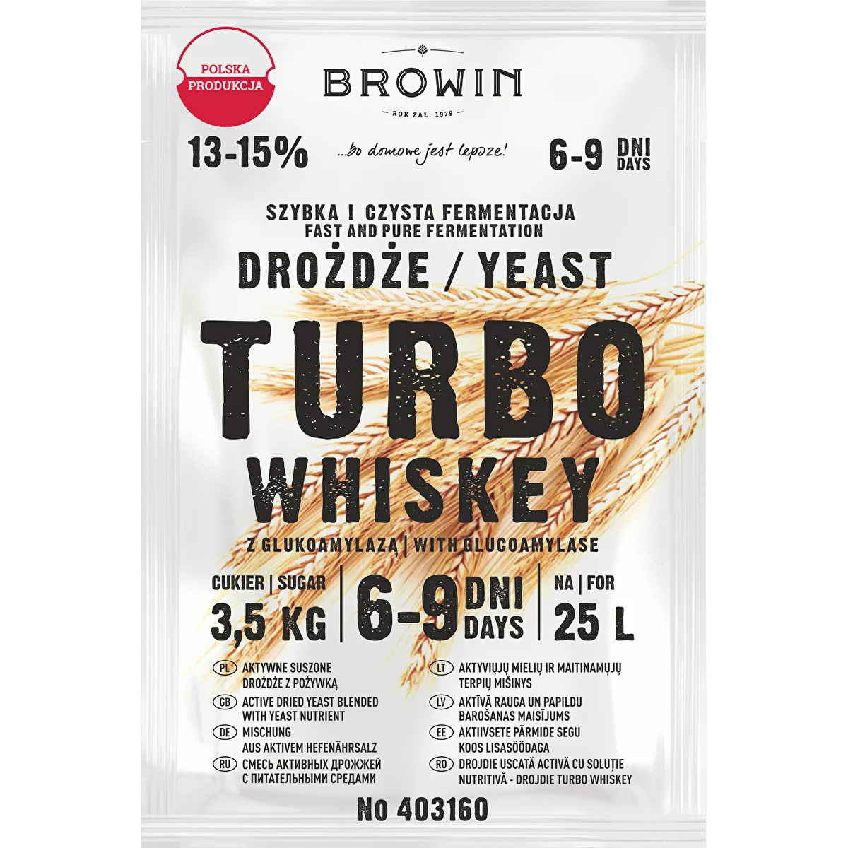 Destilācijas raugs Turbo Whiskey