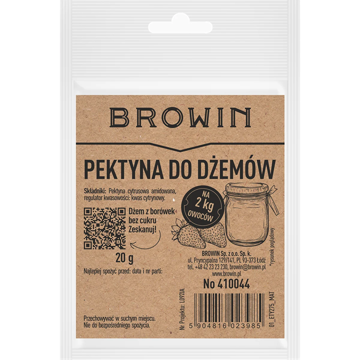 Pektīns džemiem - amidēts citrusaugļu pektīns želejošanai, 20 g