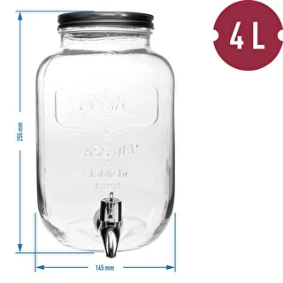 Burka limonādei ar krāniņu - stikla, 4 L – photo 5
