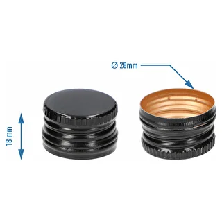 Pudeļu skrūvējamais korķis fi 28/18 mm - melns, 8 gab. – photo 4