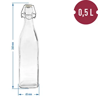 Pudele Kwadrat ar hermētisku aizdari 0,5 l – photo 2