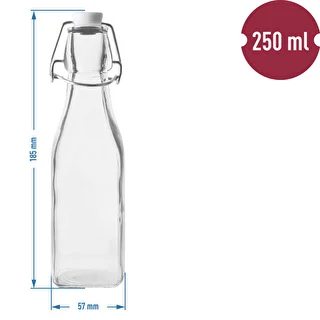 Hermētiski noslēdzama kvadrātveida pudele 250 ml – photo 2