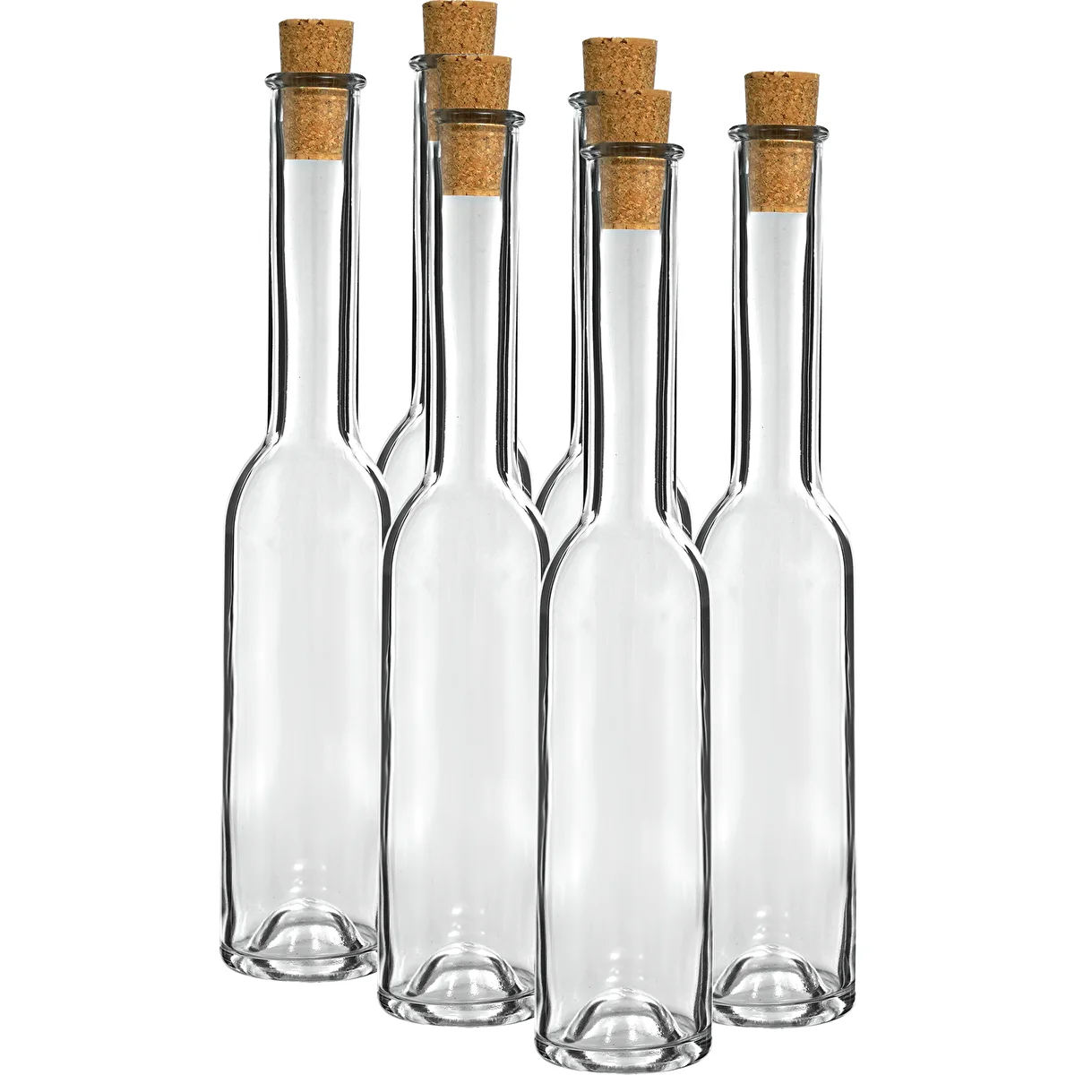 Pudeles uzlējumiem 200 ml (6 gab.) + 6 korķu 23/18