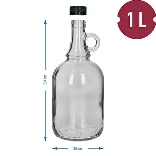 Pudele Gallone 1 l ar vāciņu, bez pītā apvalka – photo 4