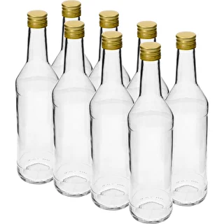 Pudele 500 ml degvīnam, taisna, ar skrūvējamiem korķiem – 8 gab. – photo 1