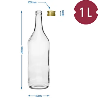 1 L galda pudele ar skrūvējamu vāciņu fi28 - 4 gab. – photo 6