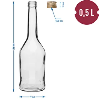 Pudele Napoleon 500 ml ar skrūvējamu vāciņu fi28, 6 gab – photo 7