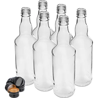 Pudele 500 ml degvīnam, ar melnu skrūvējamu vāciņu, 6 gab. – photo 2