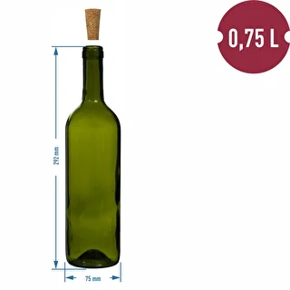Olīvzaļa vīna pudele 0,75 L – iepakojums 8 gab. – photo 6
