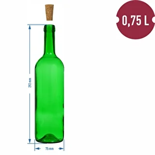 Vīna pudele 0,75 L, zaļa - iepakojumā 8 gab. – photo 6