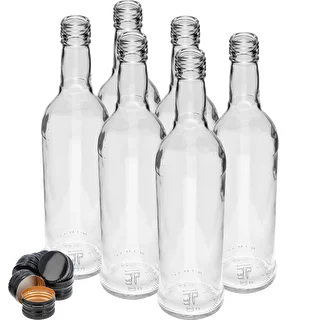Pudele 500 ml Slaida, ar melnu skrūvējamu vāciņu, degvīnam, 6 gab. – photo 3
