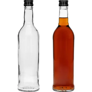 Pudele 500 ml Slaida, ar melnu skrūvējamu vāciņu, degvīnam, 6 gab. – photo 5