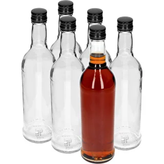 Pudele 500 ml Slaida, ar melnu skrūvējamu vāciņu, degvīnam, 6 gab. – photo 2
