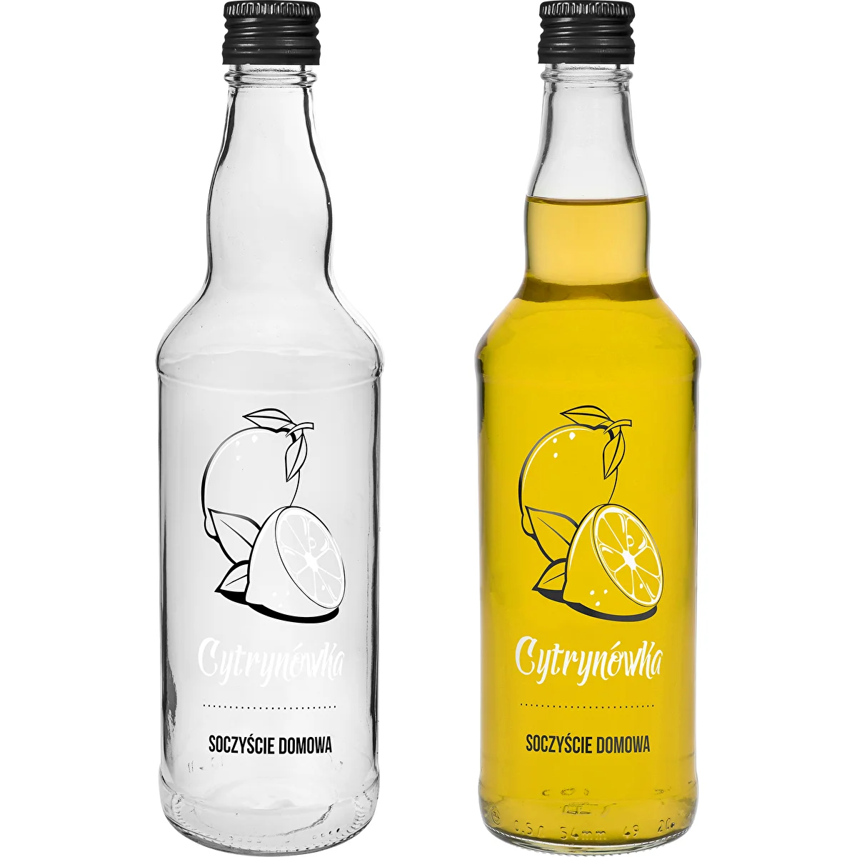 Pudele 500 ml ar skrūvējamu vāciņu, ar apdruku „Cytrynówka”, 1 gab.