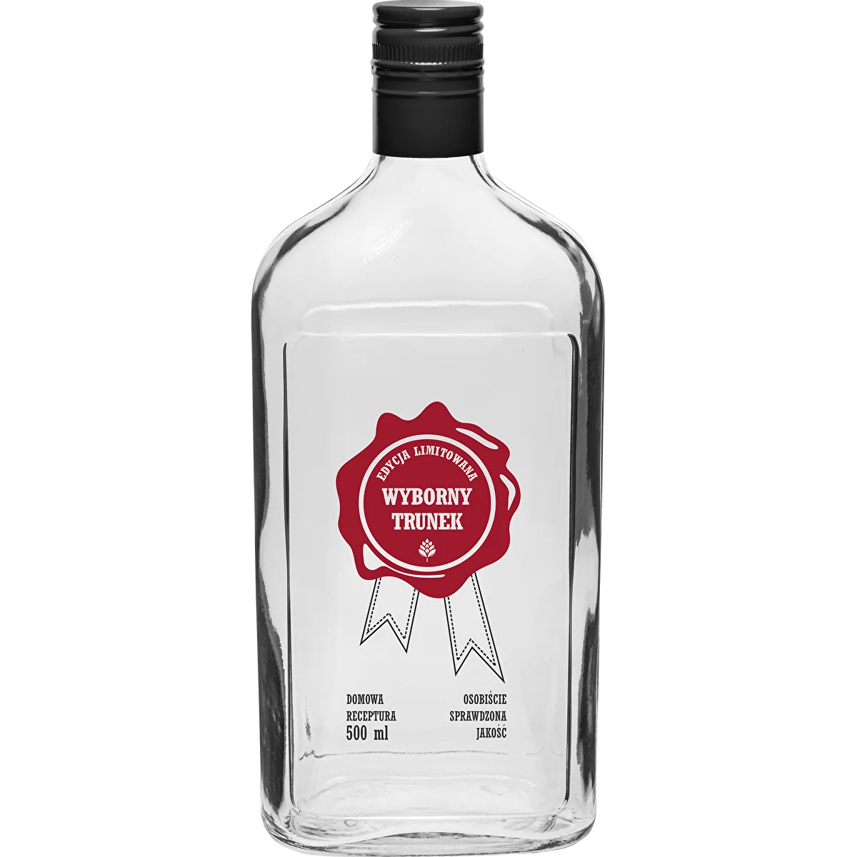 Pudele 500 ml ar vāciņu, uzdruka “Wyborny Trunek”, 1 gab.