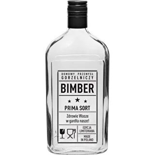 Plakanā pudele 500 ml ar skrūvējamu vāciņu, apdruka „Bimber PRL”, 1 gab. – photo 1