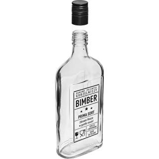 Plakanā pudele 500 ml ar skrūvējamu vāciņu, apdruka „Bimber PRL”, 1 gab. – photo 3