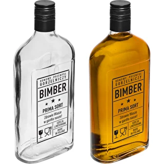 Plakanā pudele 500 ml ar skrūvējamu vāciņu, apdruka „Bimber PRL”, 1 gab. – photo 4