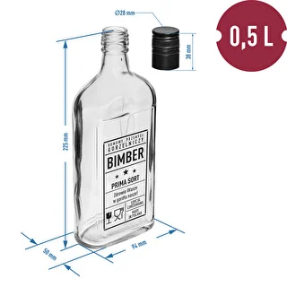 Plakanā pudele 500 ml ar skrūvējamu vāciņu, apdruka „Bimber PRL”, 1 gab. – photo 5