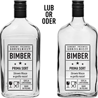 Plakanā pudele 500 ml ar skrūvējamu vāciņu, apdruka „Bimber PRL”, 1 gab. – photo 2