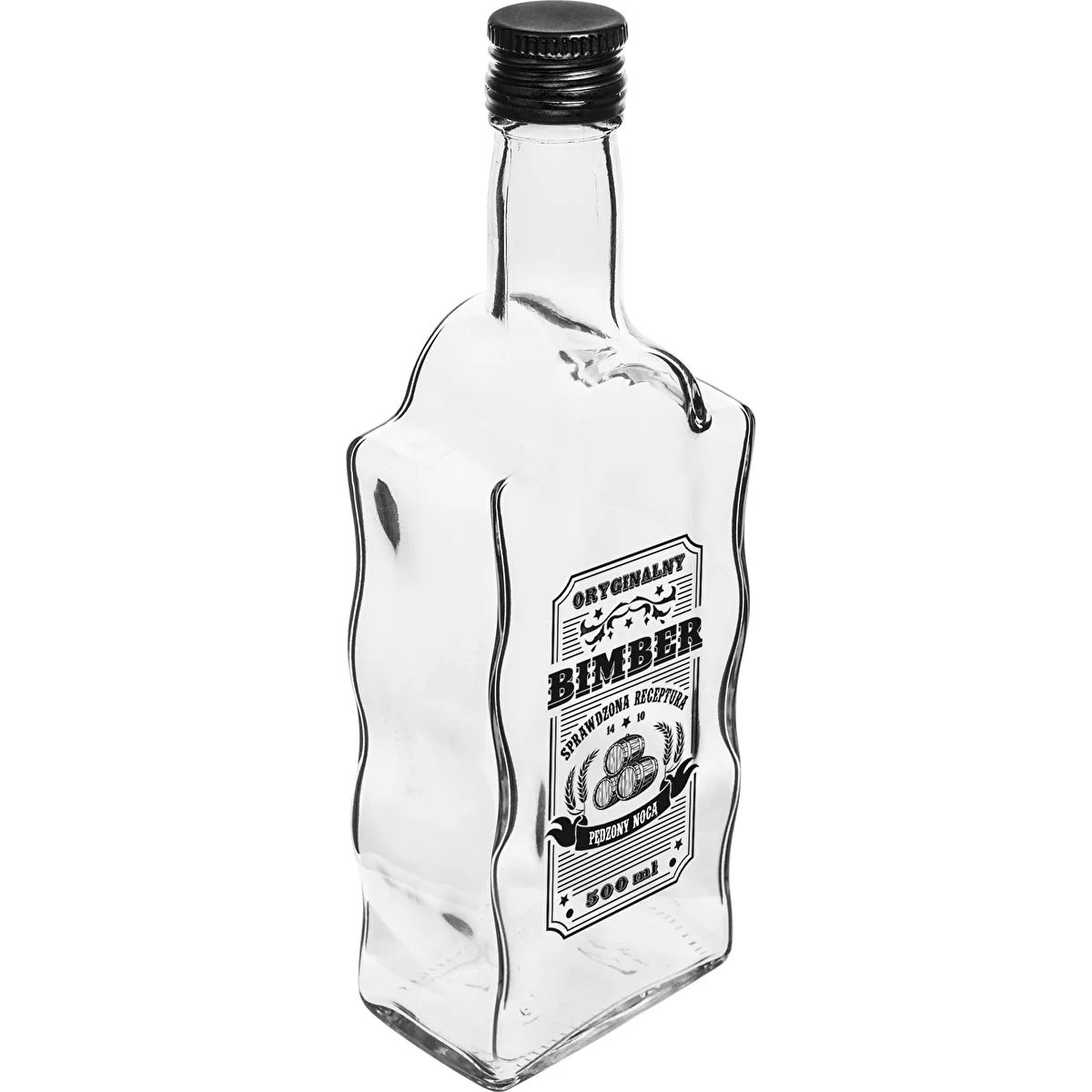 Pudele Klasztorna 500 ml ar skrūvējamu vāciņu, ar uzdruku „Bimber”, 1 gab.