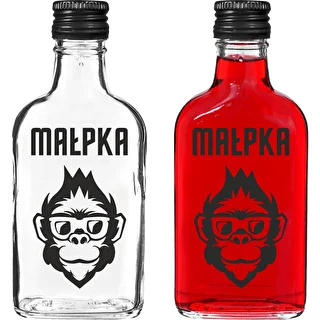 Kabatas kolbas tipa pudele 200 ml ar skrūvējamu vāciņu, apdruka “Mērkaķītis”, 1 gab. – photo 1