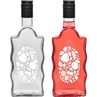 Pudele Klasztorna 500 ml ar skrūvējamo korķi un apdruku „Augļi”, 1. dizains – photo 3