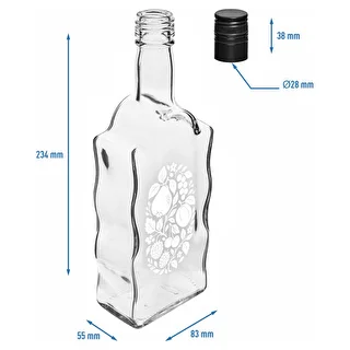 Pudele Klasztorna 500 ml ar skrūvējamo korķi un apdruku „Augļi”, 1. dizains – photo 5