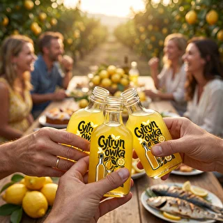 Plakanā pudele 200 ml ar skrūvējamu korķi un apdruku “Cytrynówka”, 1. variants – photo 6