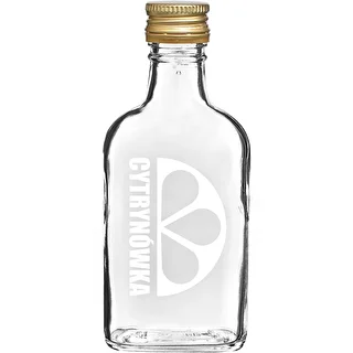 Plakana pudele 200 ml ar skrūvējamu vāciņu un uzdruku „Cytrynówka”, dizains 2 – photo 1
