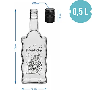 Klasztorna pudele 500 ml ar skrūvējamu vāciņu, uzdruka „Ziemassvētku vecītis”, 1 gab. – photo 5