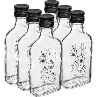 Plakankrūkas tipa pudele 200 ml ar skrūvējamu vāciņu, apdruka „Eglīšu bumbiņas”, 1 gab. – photo 4