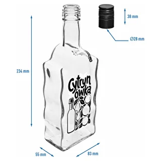 Klasztorna 500 ml pudele ar skrūvējamu vāciņu un uzdruku „Cytrynówka”, 1. variants – photo 5