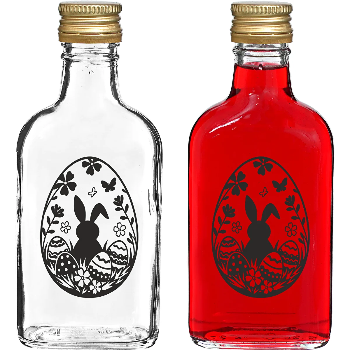 Kabatas pudele 200 ml ar skrūvējamu vāciņu, apdruka "Lieldienu ola", 1 gab.