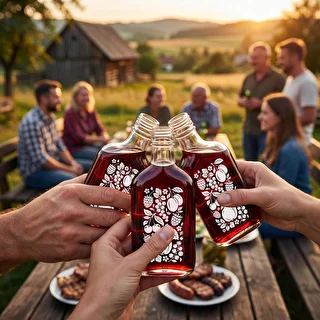200 ml plakanā kabatas pudelīte ar skrūvējamu korķi un apdruku “Augļi”, dizains Nr. 2 – photo 6