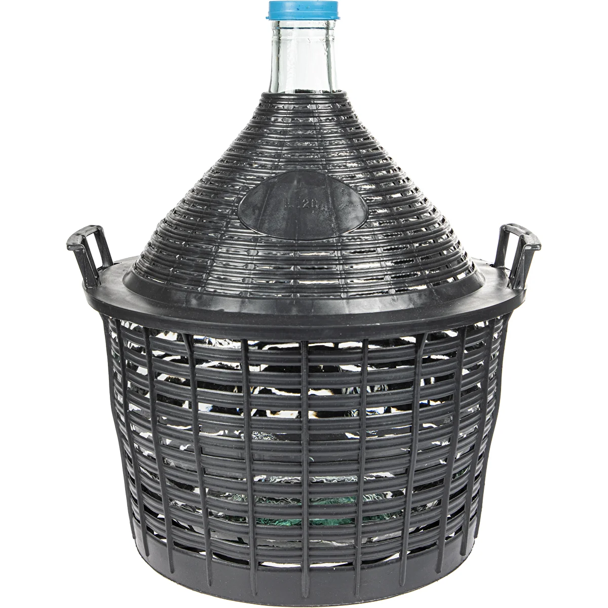 20 L vīna demižons plastmasas grozā
