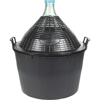 Vīna damadžāns 34 L plastmasas grozā – photo 1
