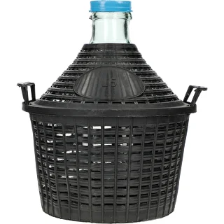 Vīna damadžāns 5 l plastmasas grozā