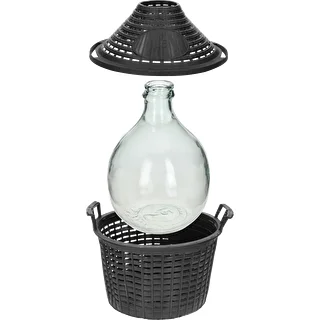 Vīna damadžāns 5 l plastmasas grozā – photo 4
