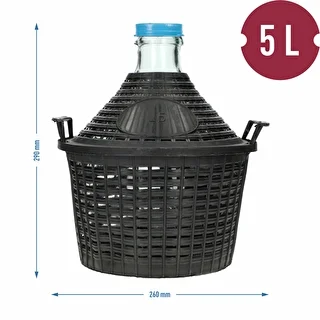 Vīna damadžāns 5 l plastmasas grozā – photo 6