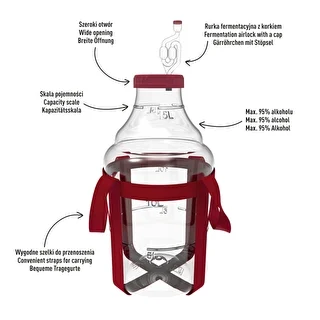 Vīna demižons, viegls, neplīstošs, ar siksnām, 15 L – photo 4